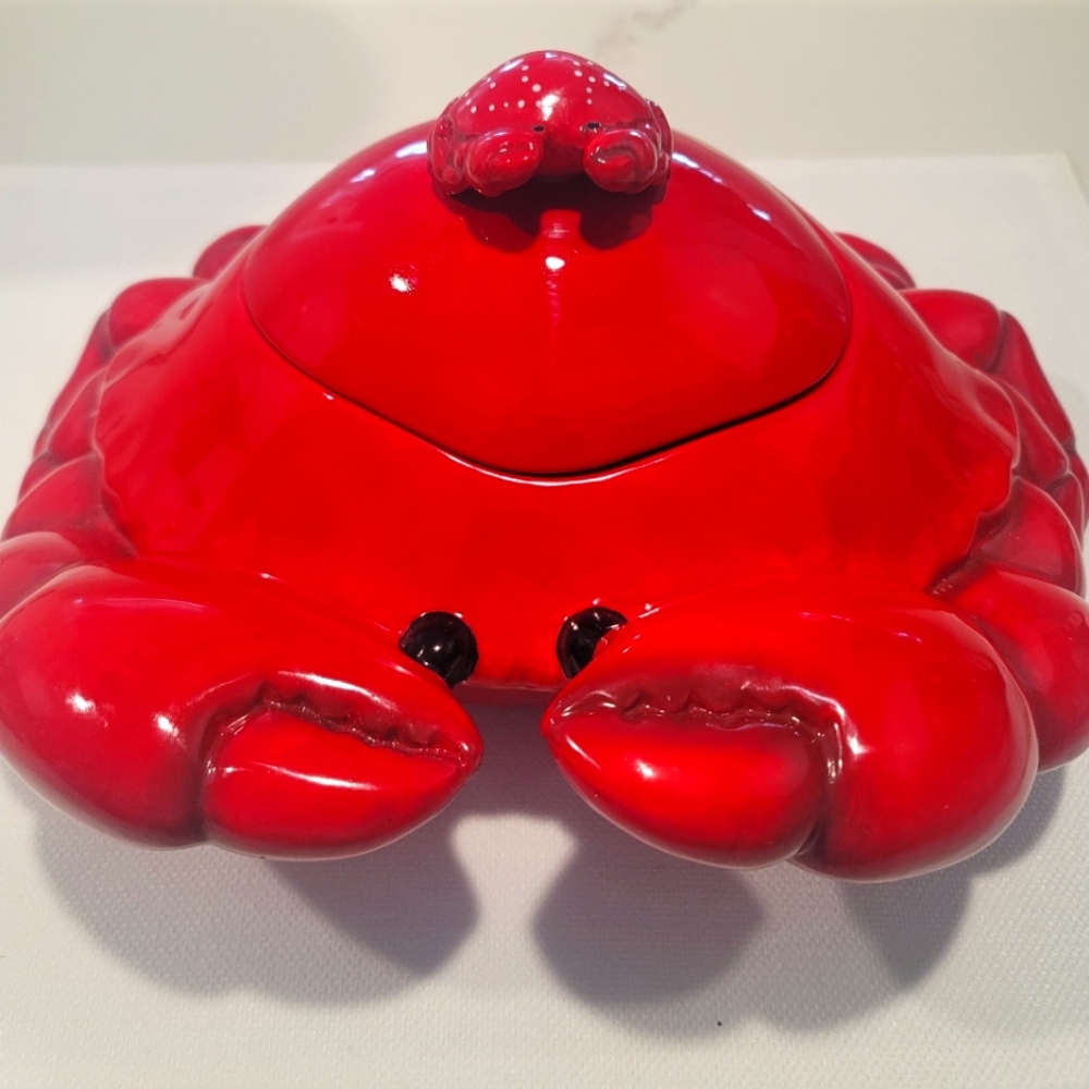 Sonoma Lifestyle Red Crab cookie jar *BRAND NEW WITHOUT BOX*